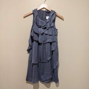 SISLEY Short Layered Dress, Silky, Silver/Purple women Size 2 Girl XL Age(11-12)